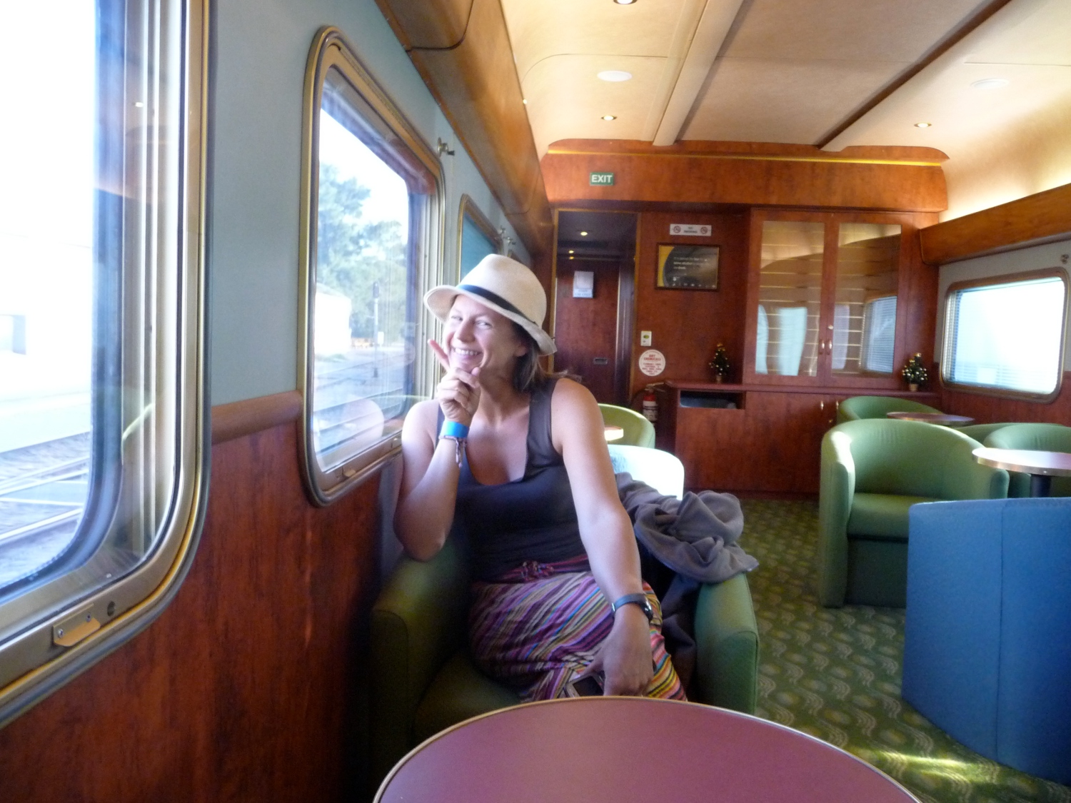 Emilie Matyja à bord de lIndian Pacific Train Australie